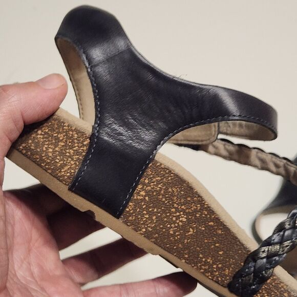 Aetrex Jillian Hook And Loop Dark Navy Blue cork Comfort Sandals Sz EU 39.5 US 9 - Picture 6 of 8